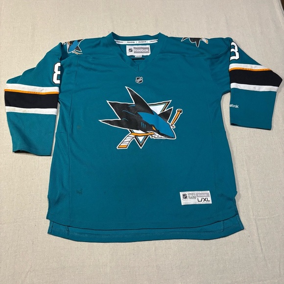 Reebok NHL CCM San Jose Sharks Joe Pavelski #8 Authentic Jersey Youth L / XL - Picture 1 of 6